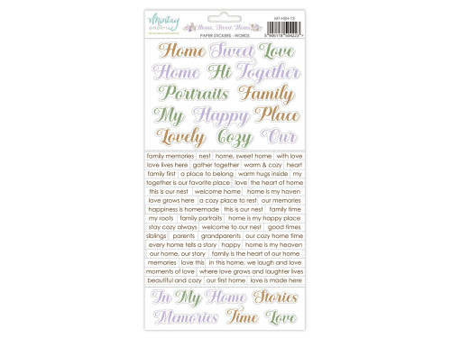Zestaw naklejek papierowych 15,2 x 20,3 cm - Mintay - Home Sweet Home, wersja angielska