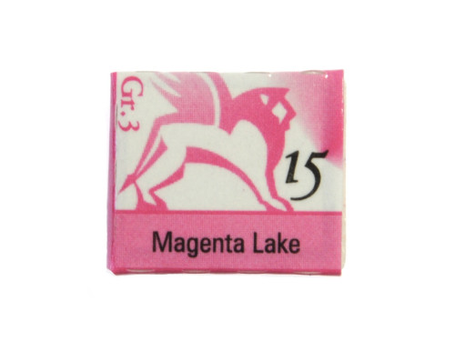 Watercolors in half pans - Renesans - 15, magenta lake, 1,5 ml