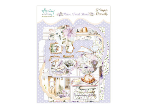 Set of paper elements, tags - Mintay - Home Sweet Home, 27 pcs.