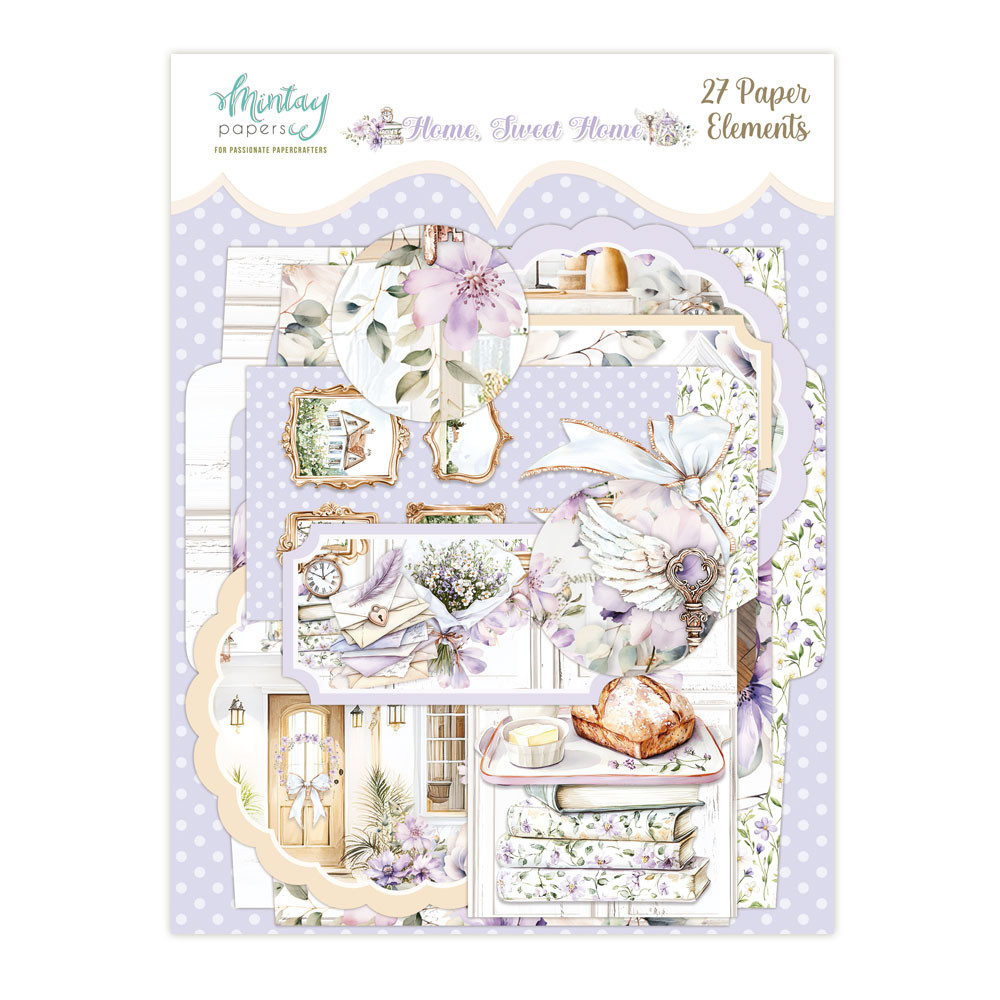 Set of paper elements, tags - Mintay - Home Sweet Home, 27 pcs.