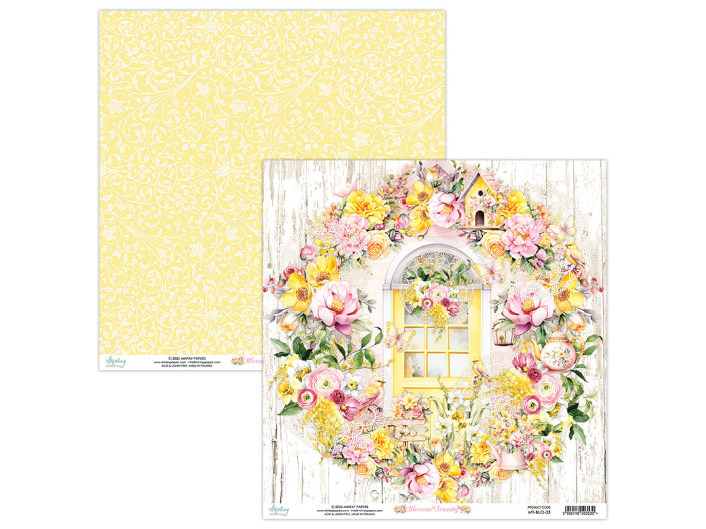 Scrapbooking paper 30,5 x 30,5 cm - Mintay - Blossom Serenity 03
