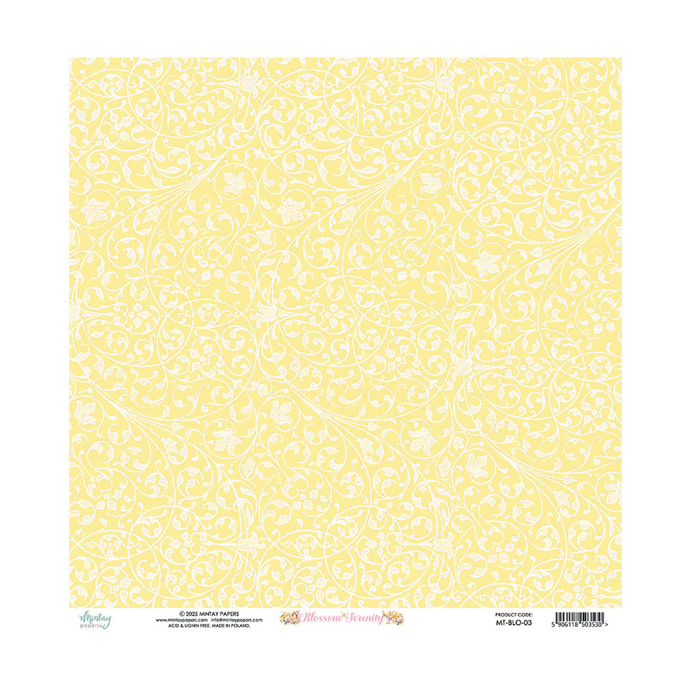 Papier do scrapbookingu 30,5 x 30,5 cm - Mintay - Blossom Serenity 03