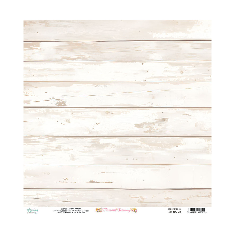 Papier do scrapbookingu 30,5 x 30,5 cm - Mintay - Blossom Serenity 02
