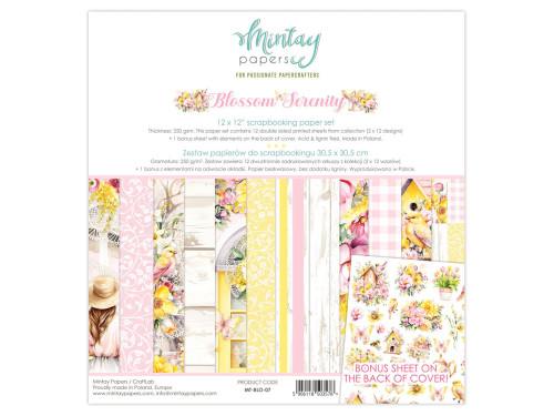 Set of scrapbooking papers 30,5 x 30,5 cm - Mintay - Blossom Serenity