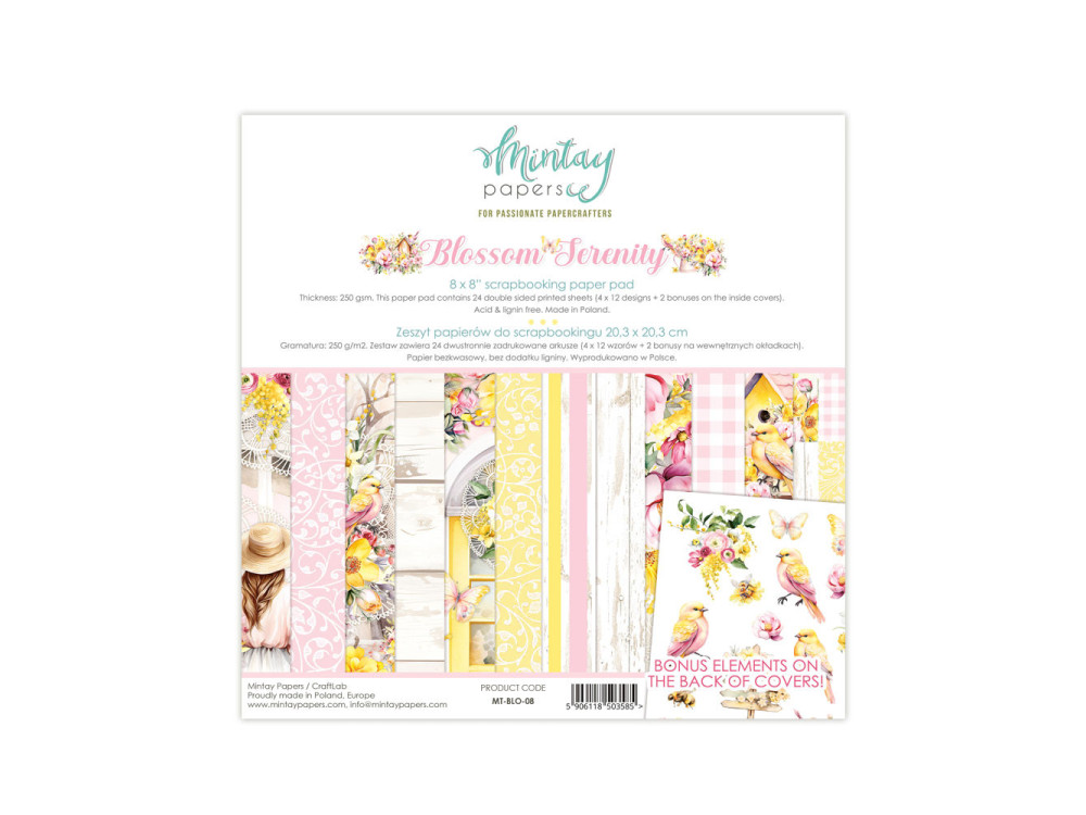 Zestaw papierów do scrapbookingu 15,2 x 15,2 cm - Mintay - Blossom Serenity