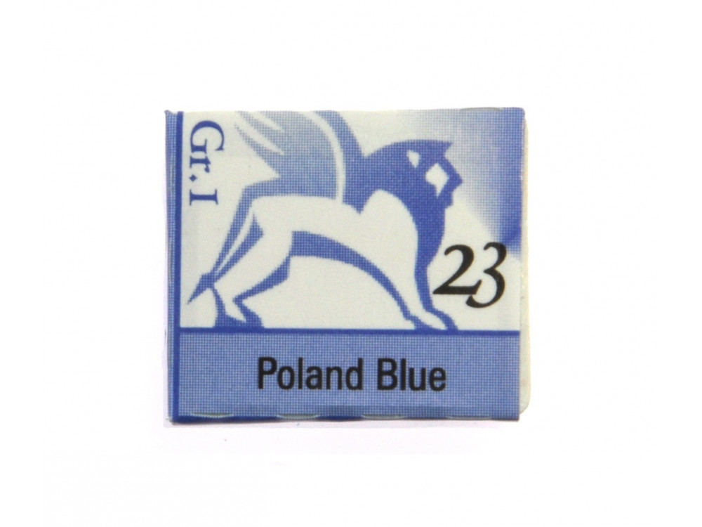 Watercolors in half pans - Renesans - 23, poland blue, 1,5 ml