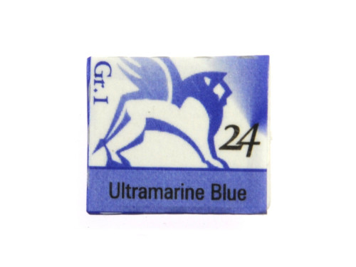 Watercolors in half pans - Renesans - 24, ultramarine blue, 1,5 ml