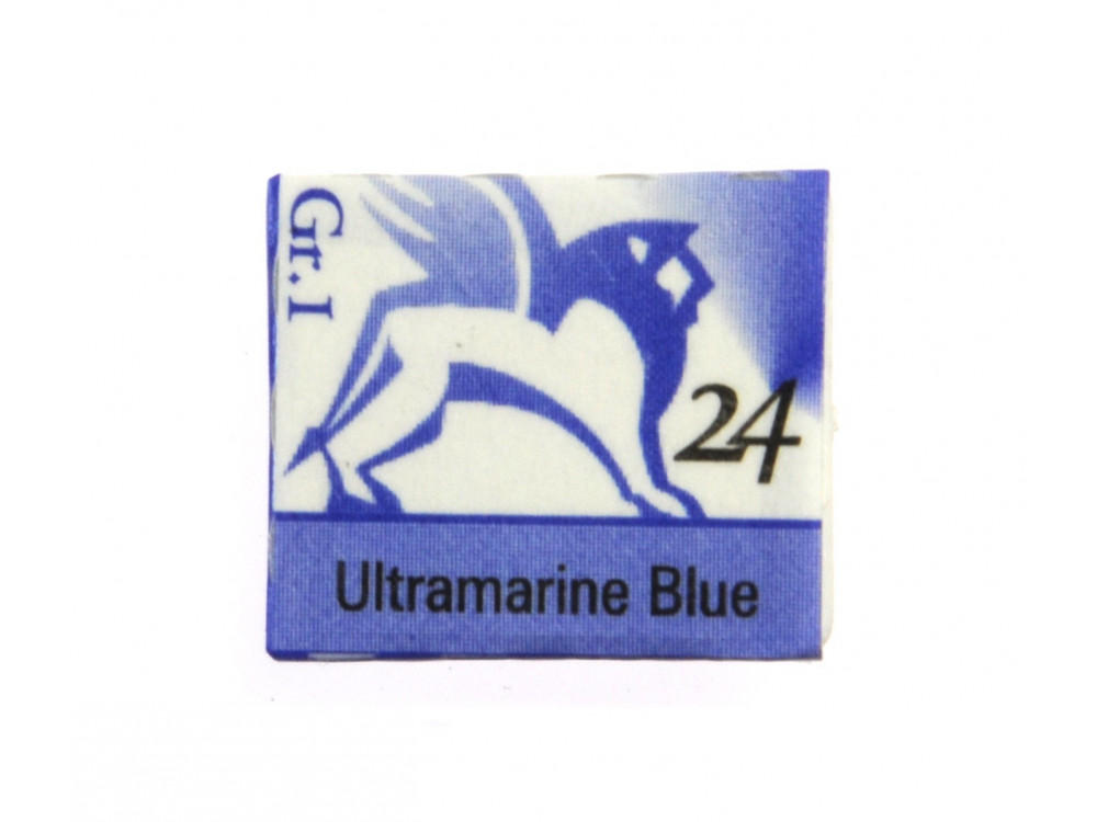 Watercolors in half pans - Renesans - 24, ultramarine blue, 1,5 ml
