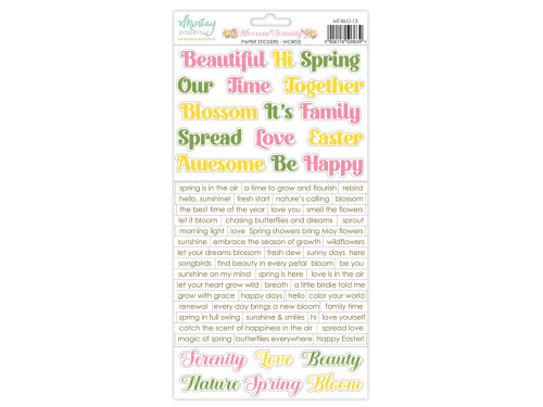 Set of paper stickers 15,2 x 20,3 cm - Mintay - Blossom Serenity
