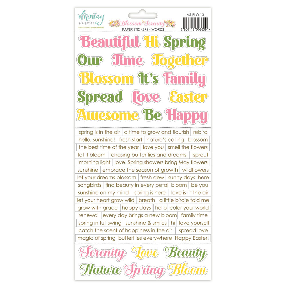Set of paper stickers 15,2 x 20,3 cm - Mintay - Blossom Serenity