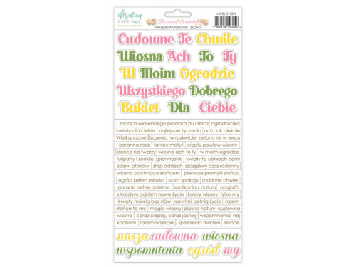 Zestaw naklejek papierowych 15,2 x 20,3 cm - Mintay - Blossom Serenity