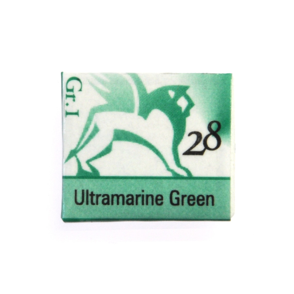 Watercolors in half pans - Renesans - 28, ultramarine green, 1,5 ml