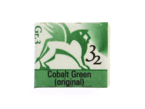 Watercolors in half pans - Renesans - 32, cobalt green, 1,5 ml