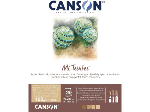 Blok do pasteli Mi-Teintes - Canson - odcienie brązu, 24 x 32 cm, 160 g, 10 ark.