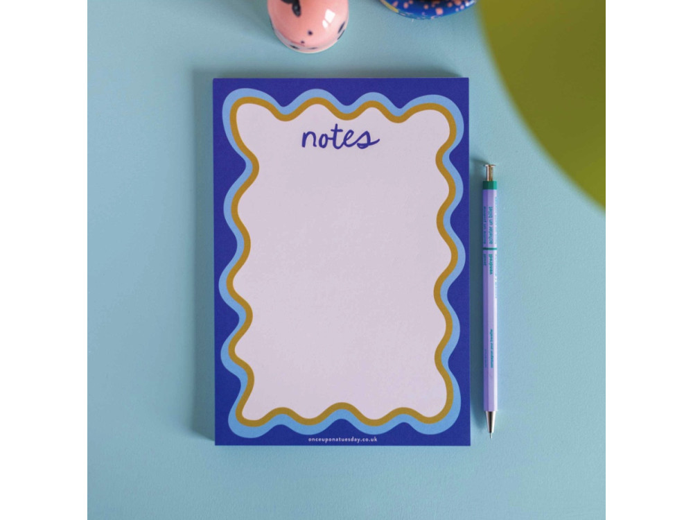 Blue Wavy Notepad A5 - Good Tuesday - 100 g, 50 pages