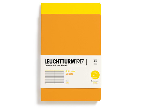 Ruled Notebook Jottbook Double A5 - Leuchtturm1917 - Lemon & Rising Sun, 2 pcs.
