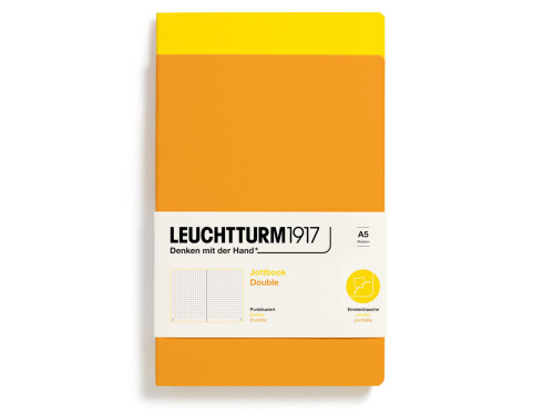 Notatnik Jottbook Double w kropki A5 - Leuchtturm1917 - Lemon & Rising Sun, 2 szt.