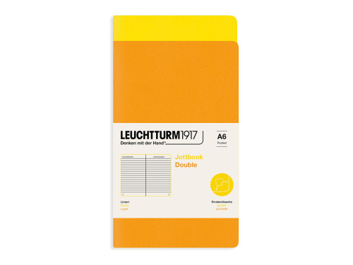 Notatnik Jottbook Double w linię A6 - Leuchtturm1917 - Lemon & Rising Sun, 2 szt.