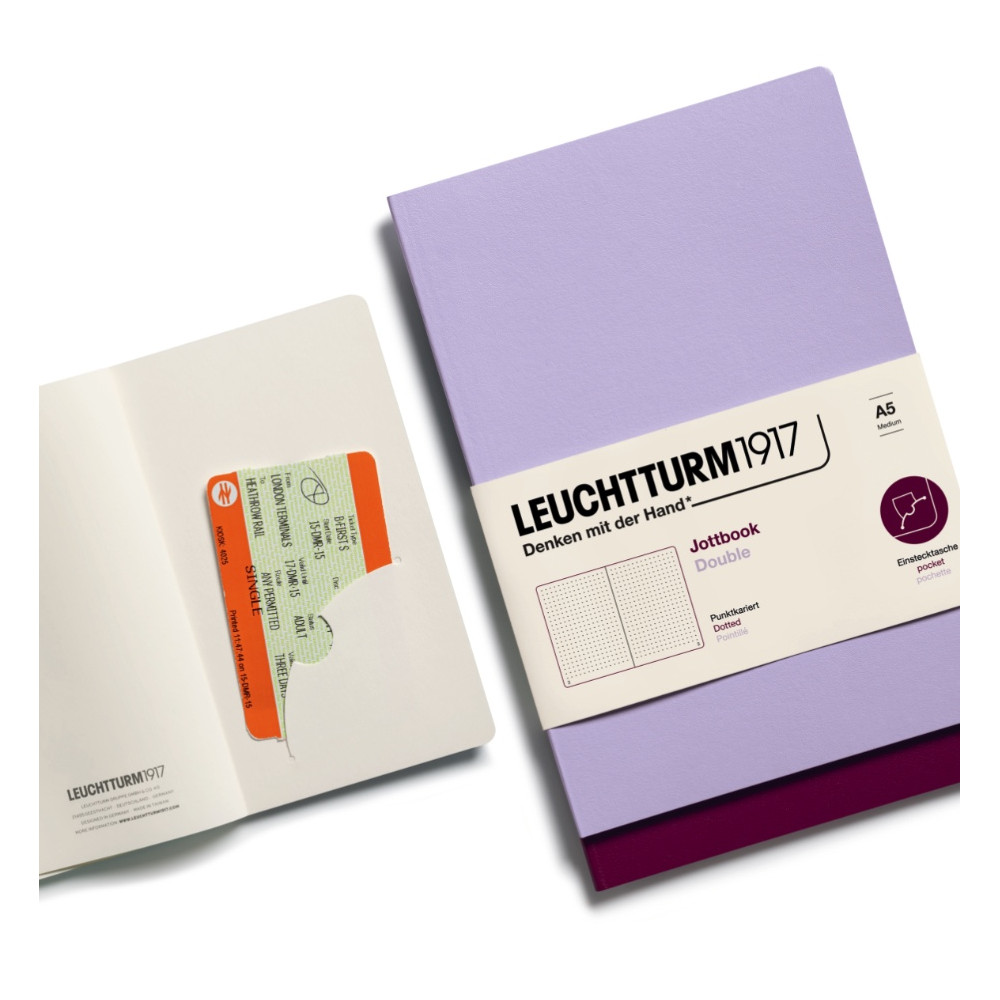 Dotted Notebook Jottbook Double A6 - Leuchtturm1917 - Sage & Forest Green, 2 pcs.