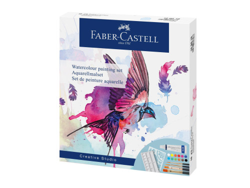 Zestaw farb akwarelowych z akcesoriami - Faber-Castell - 12 kolorów