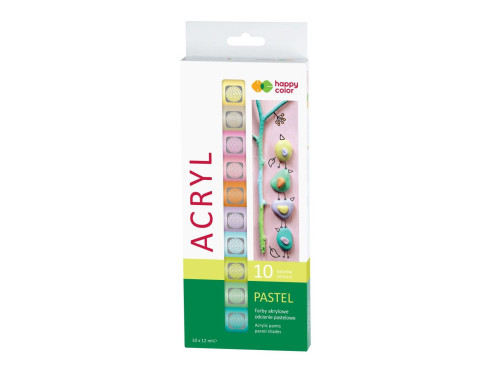 Set of Pastel acrylic paints - Happy Color - 12 x 12 ml