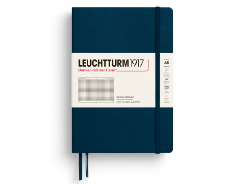 Squared Notebook A5 - Leuchtturm1917 - Deep Sea, hardcover