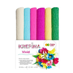 Crepe paper Vivid - Happy Color - 25 x 100 cm, 6 pcs.