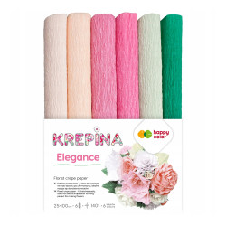 Crepe paper Elegance - Happy Color - 25 x 100 cm, 6 pcs.