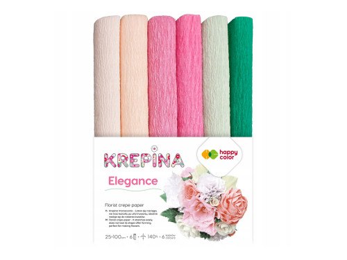 Crepe paper Elegance - Happy Color - 25 x 100 cm, 6 pcs.