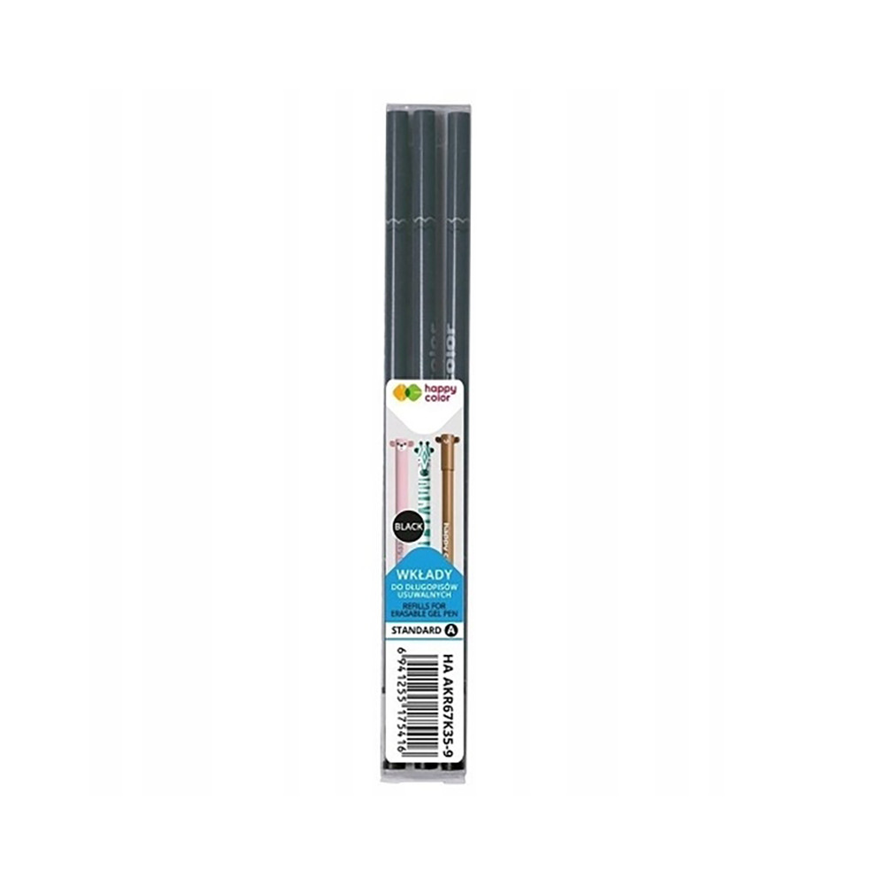 Ballpoint refills for removable pens - Happy Color - black, 3 pcs.
