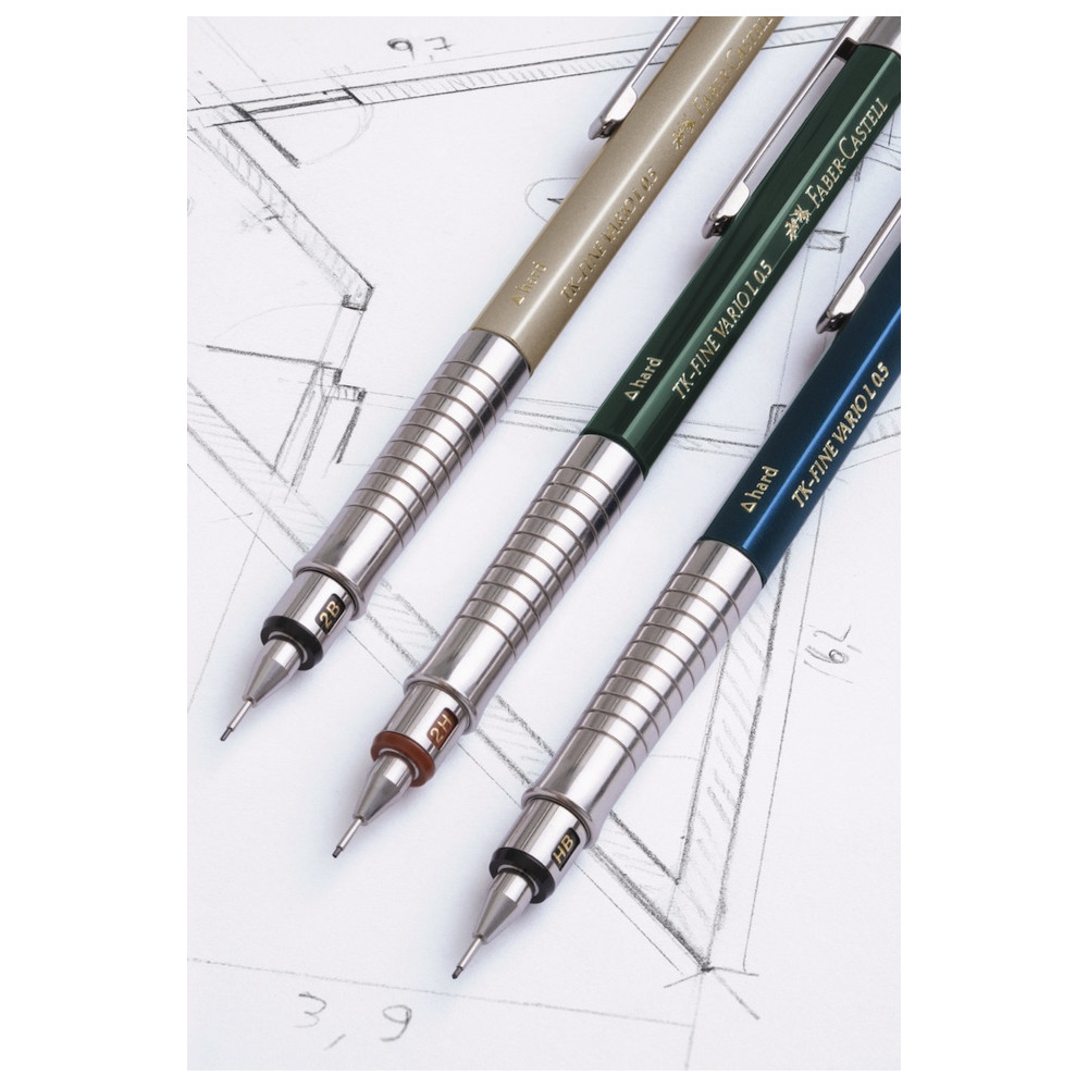 Mechanical pencil TK-Fine Vario L - Faber-Castell - Green, 0,7 mm, HB