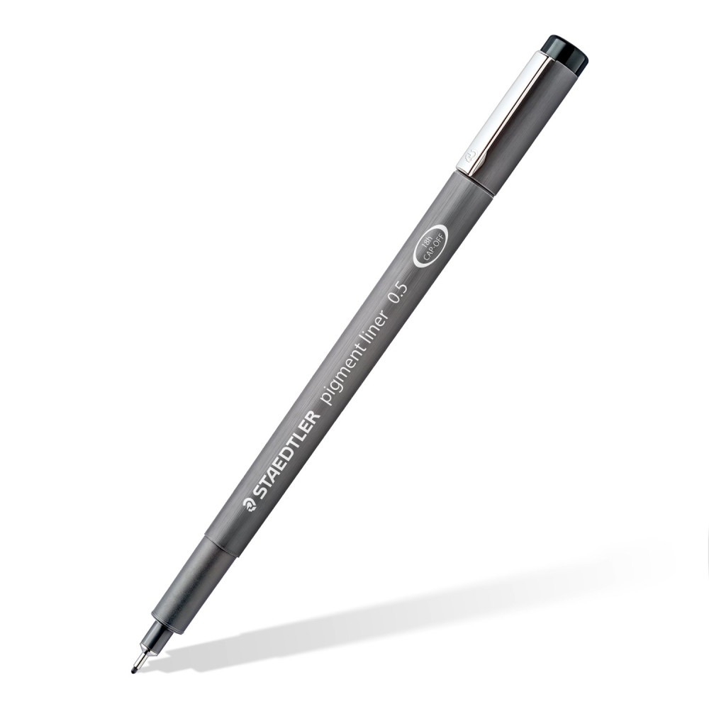 Zestaw cienkopisów Pigment Liner 308 z akcesoriami - Staedtler - czarne, 6 szt.