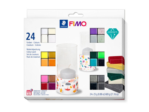 Zestaw masy termoutwardzalnej Fimo Effect - Staedtler - 24 kolory x 25g