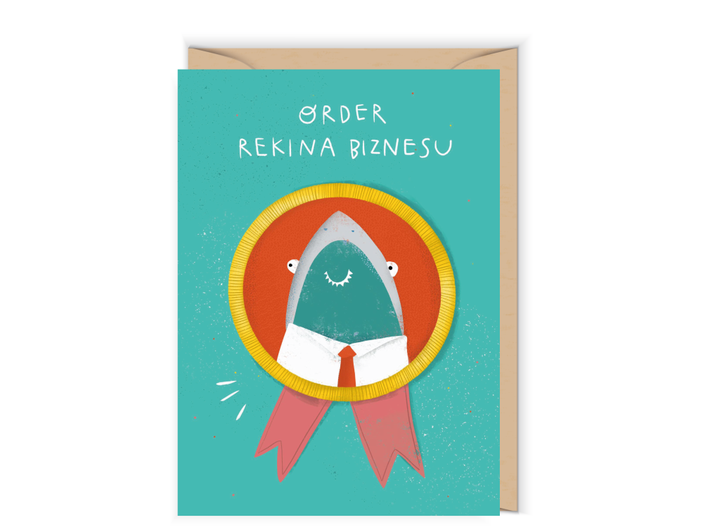 Greeting card A6 - Cudowianki - Rekin biznesu