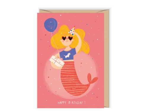 Greeting card 12 x 17 cm - Cudowianki - Happy Birthday Mermaid!