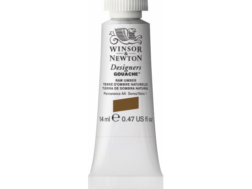 Farba gwasz Designers Gouache - Winsor & Newton - Raw Umber, 14 ml