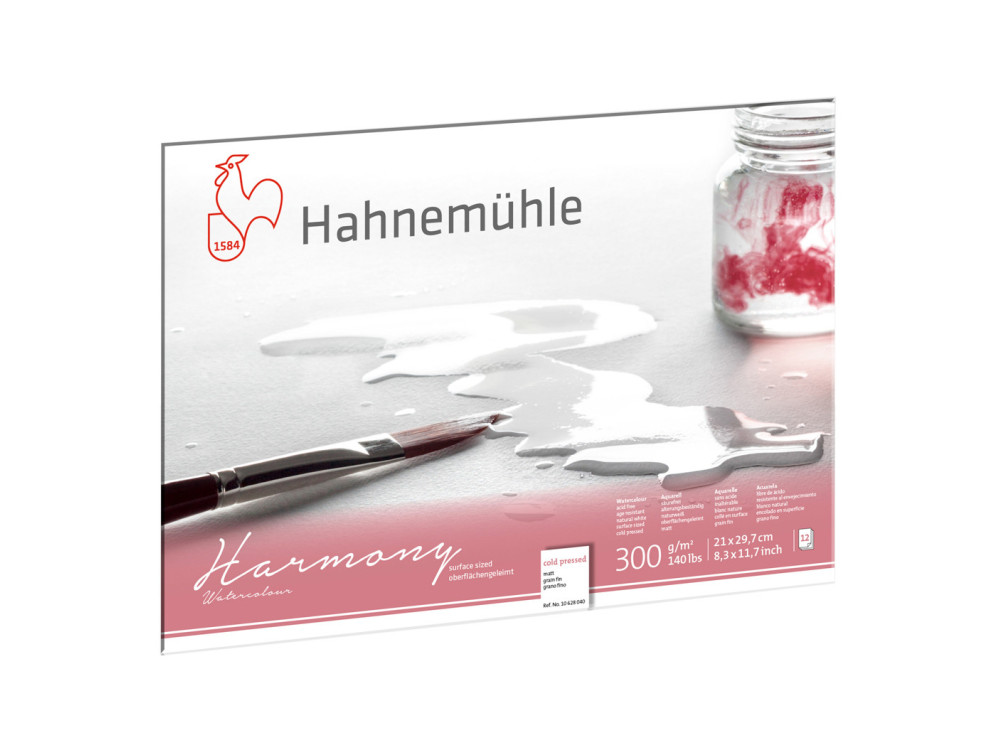Blok do akwareli Harmony - Hahnemühle - cold pressed, A4, 300 g, 12 ark.