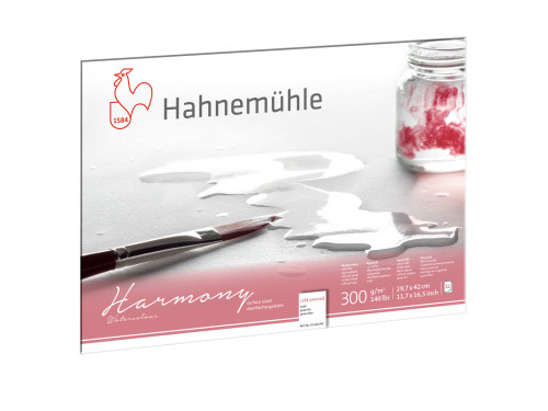 Harmony Watercolour paper pad - Hahnemühle - cold pressed, A3, 300 g, 12 sheets