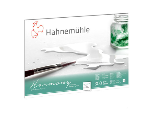 Blok do akwareli Harmony - Hahnemühle - hot pressed, A4, 300 g, 12 ark.
