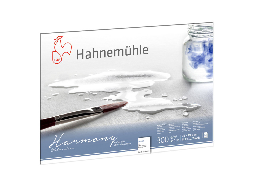 Harmony Watercolour paper pad - Hahnemühle - rough, A4, 300 g, 12 sheets