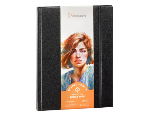Watercolour Book Deckle Edge - Hahnemühle - cold pressed, 10,3 x 15,3 cm, 250 g, 60 pages