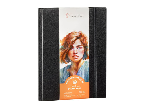 Watercolour Book Deckle Edge - Hahnemühle - cold pressed, 15,3 x 20,5 cm, 250 g, 60 pages