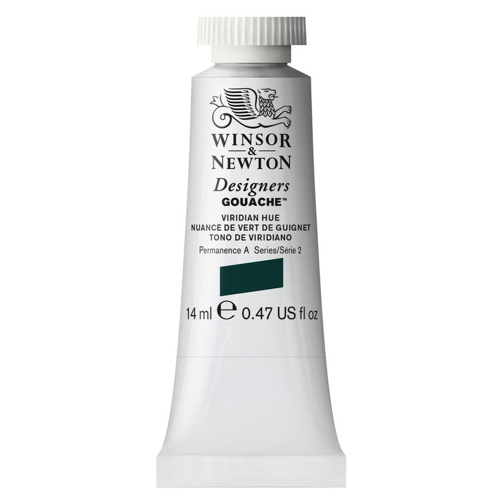Farba gwasz Designers Gouache - Winsor & Newton - Viridian Hue, 14 ml