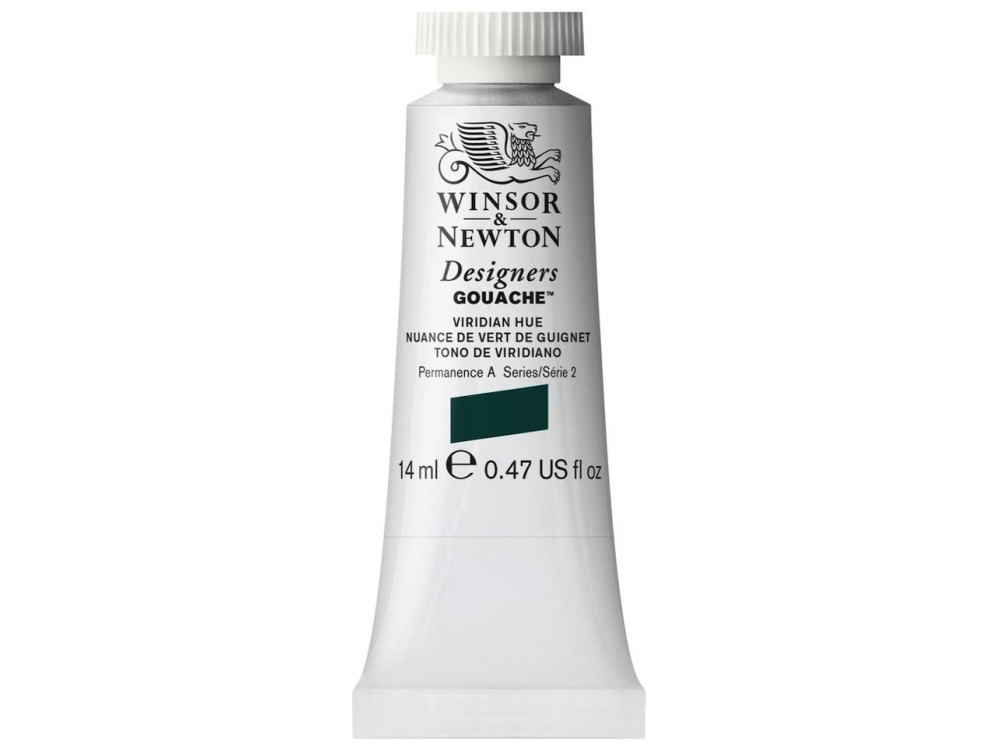 Gouache paint in tube - Winsor & Newton - Viridian Hue, 14 ml