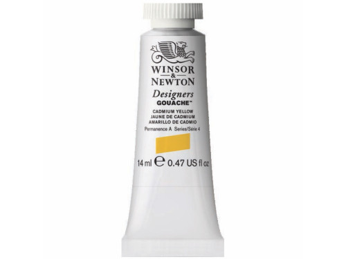 Gouache paint in tube - Winsor & Newton - Cadmium Yellow, 14 ml