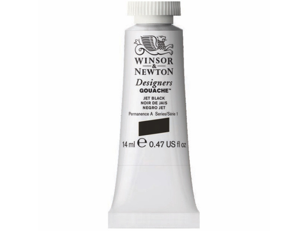 Gouache paint in tube - Winsor & Newton - Jet Black, 14 ml