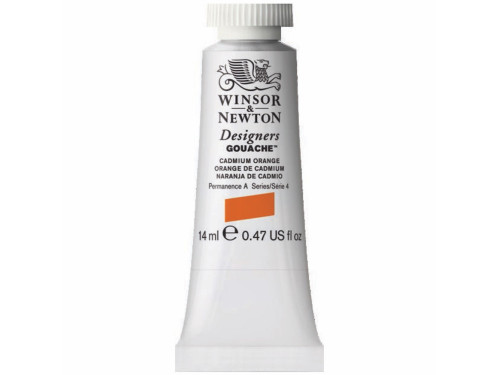 Farba gwasz Designers Gouache - Winsor & Newton - Cadmium Orange, 14 ml