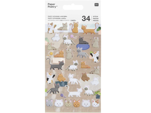 Naklejki 3D Cats  - Paper Poetry - 34 szt.