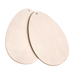 Drewniane jajka zawieszki - DpCraft - naturalne, 15 cm, 2 szt.