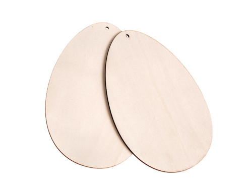 Wooden egg pendants - DpCraft - natural, 15 cm, 2 pcs.